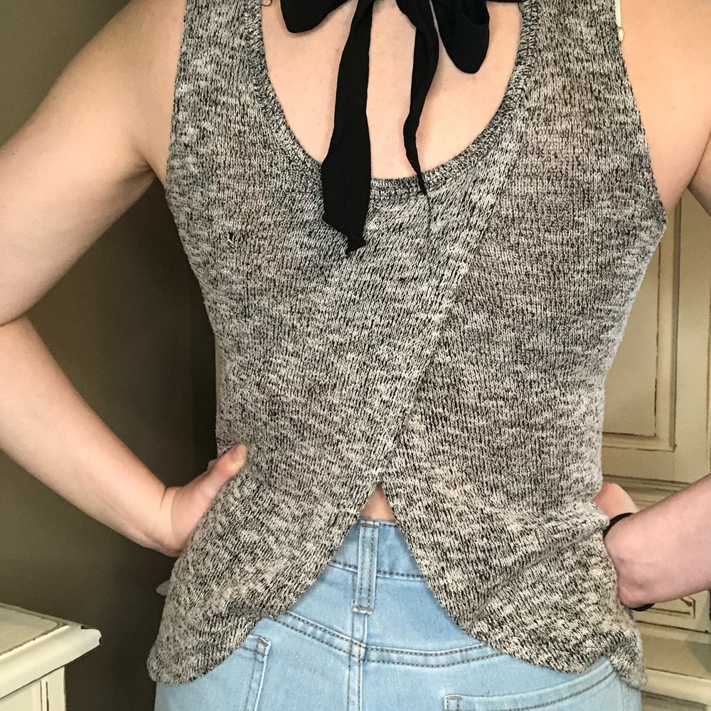 💐Lace Owl Knit Open-back Tank Top - Picture 2 of 5
